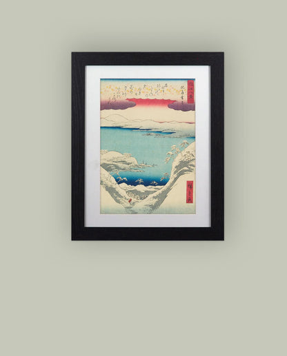 Snow at Suijin Shrine by Hiroshige Framed Print