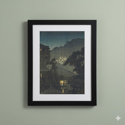 Framed Art Print Tochinoki Hot Spring by Kawase Japanese Shin-hanga Woodblock