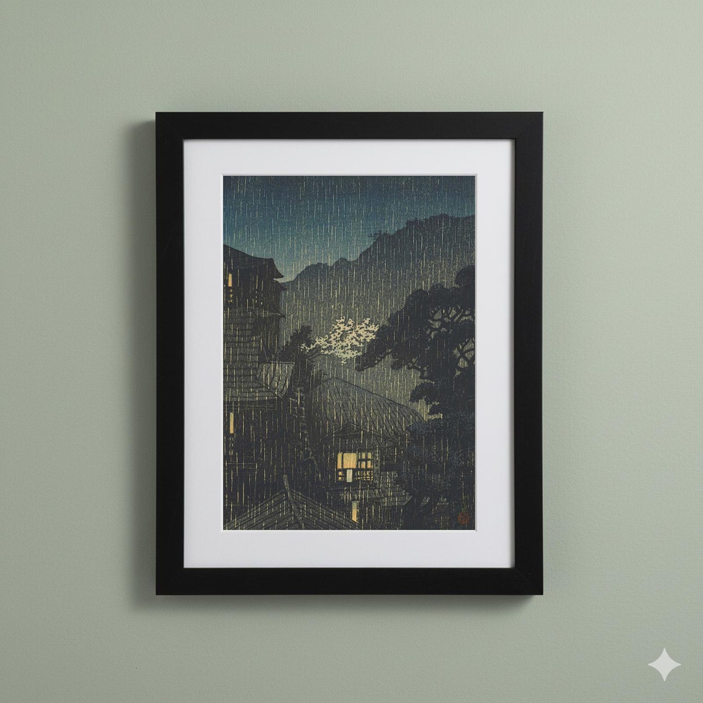 Framed Art Print Tochinoki Hot Spring by Kawase Japanese Shin-hanga Woodblock