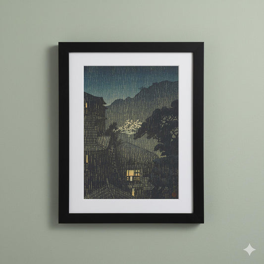 Framed Art Print Tochinoki Hot Spring by Kawase Japanese Shin-hanga Woodblock