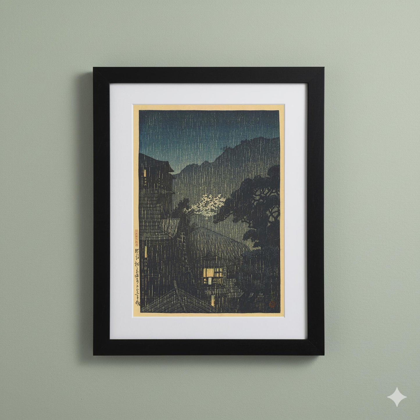 Framed Art Print Tochinoki Hot Spring by Kawase Japanese Shin-hanga Woodblock