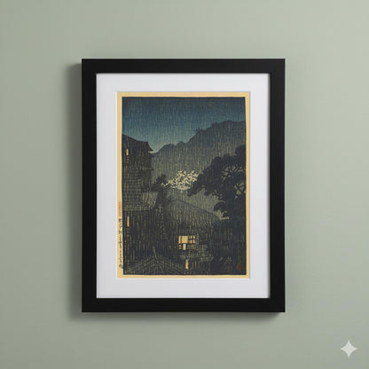 Framed Art Print Tochinoki Hot Spring by Kawase Japanese Shin-hanga Woodblock
