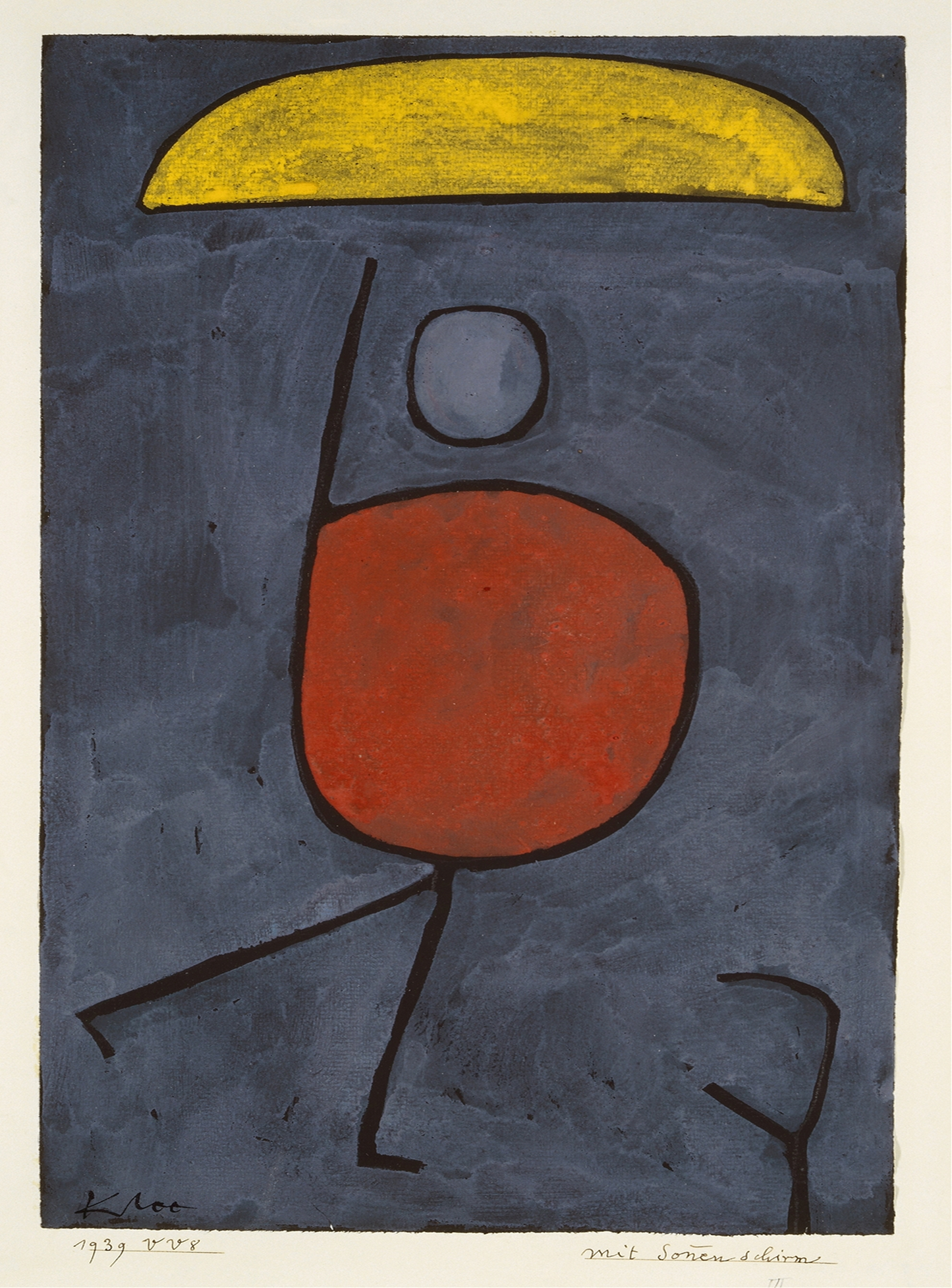 Paul Klee Abstract Art Print – With an Umbrella 1939