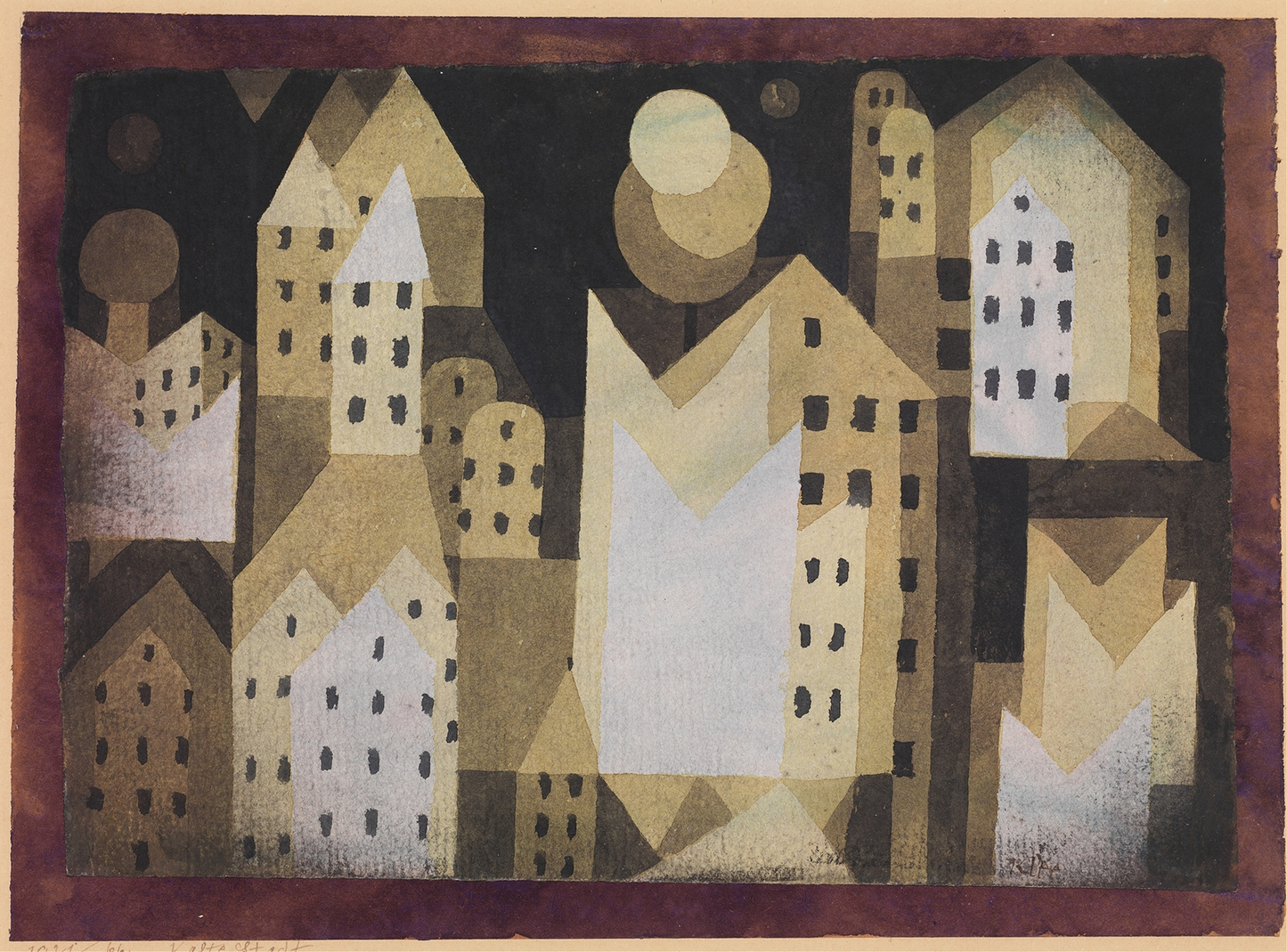 Paul Klee Abstract Art Print – Cold City (1921)