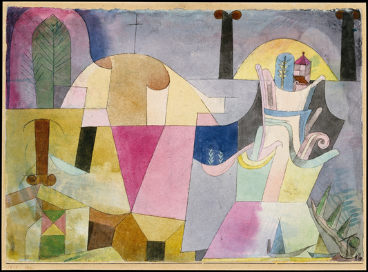Paul Klee Abstract Art Print – Black Columns in a Landscape