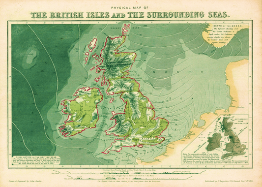 The British Isles Antique Cartographic Map Print