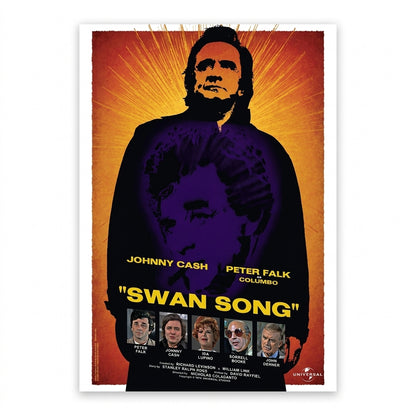 Columbo Swan Song Johnny Cash art print on clean white background