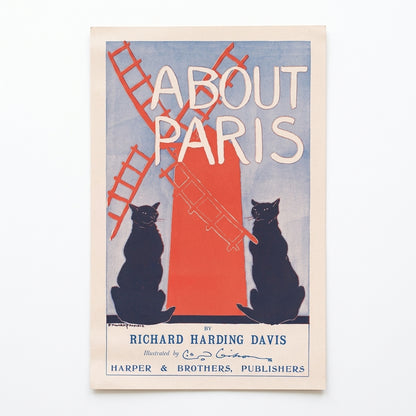 Edward Penfield About Paris vintage art print on clean white background