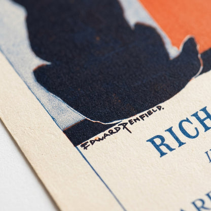 Close-up detail of Edward Penfield About Paris print texture and signature