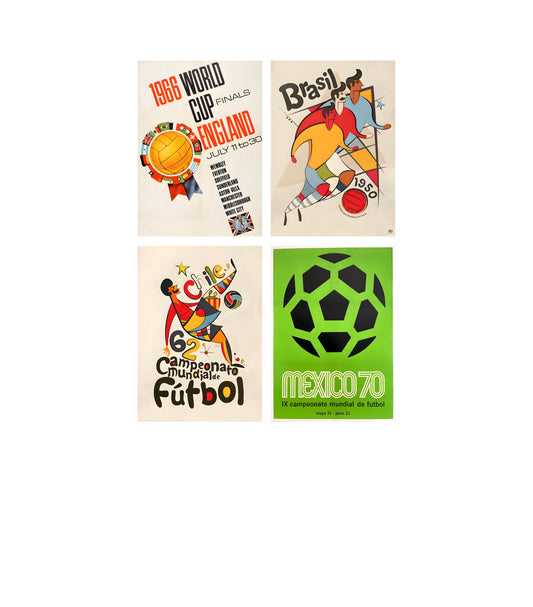Set of World Cup Posters - Vintage Football Art Gallery Wall A3/A4 Print